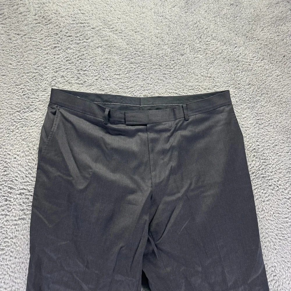 Hugo Boss Pant Men 46x34 Black Wool Dress Straight Formal Preppy Business Office